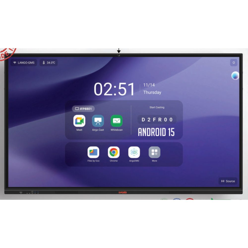 Diamond Pro 3-3576 Interactive Flat Panel 65" / 75" / 86" / 98" (Android 15)