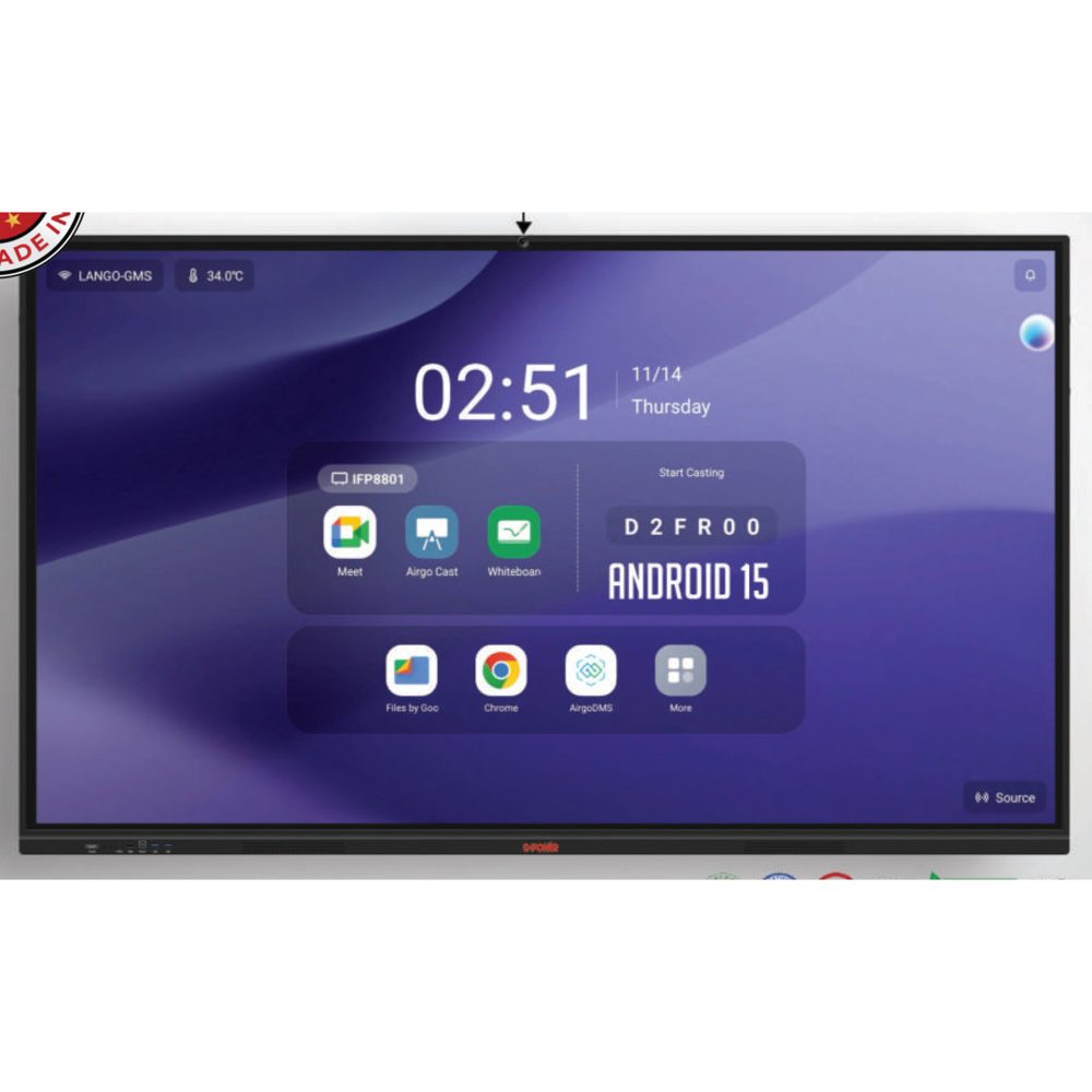 Diamond Pro 3-3588 Interactive Flat Panel 65" / 75" / 86" / 98" (Android 15)