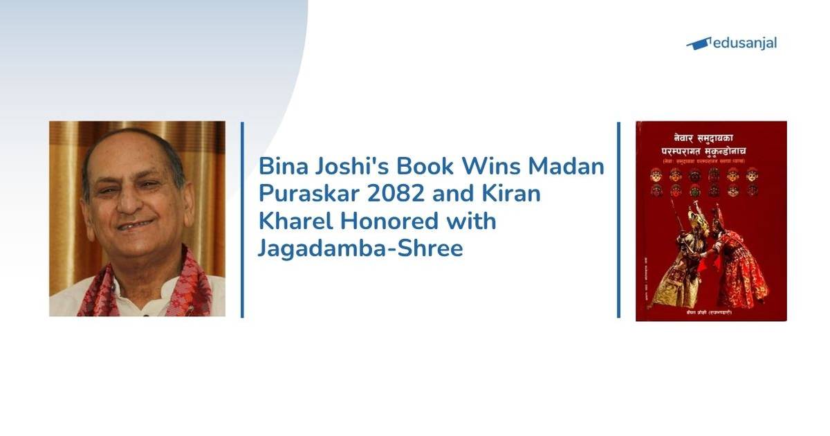 Bina Joshi Wins Madan Puraskar 2082; Kiran Kharel Awarded Jagadamba-Shree
