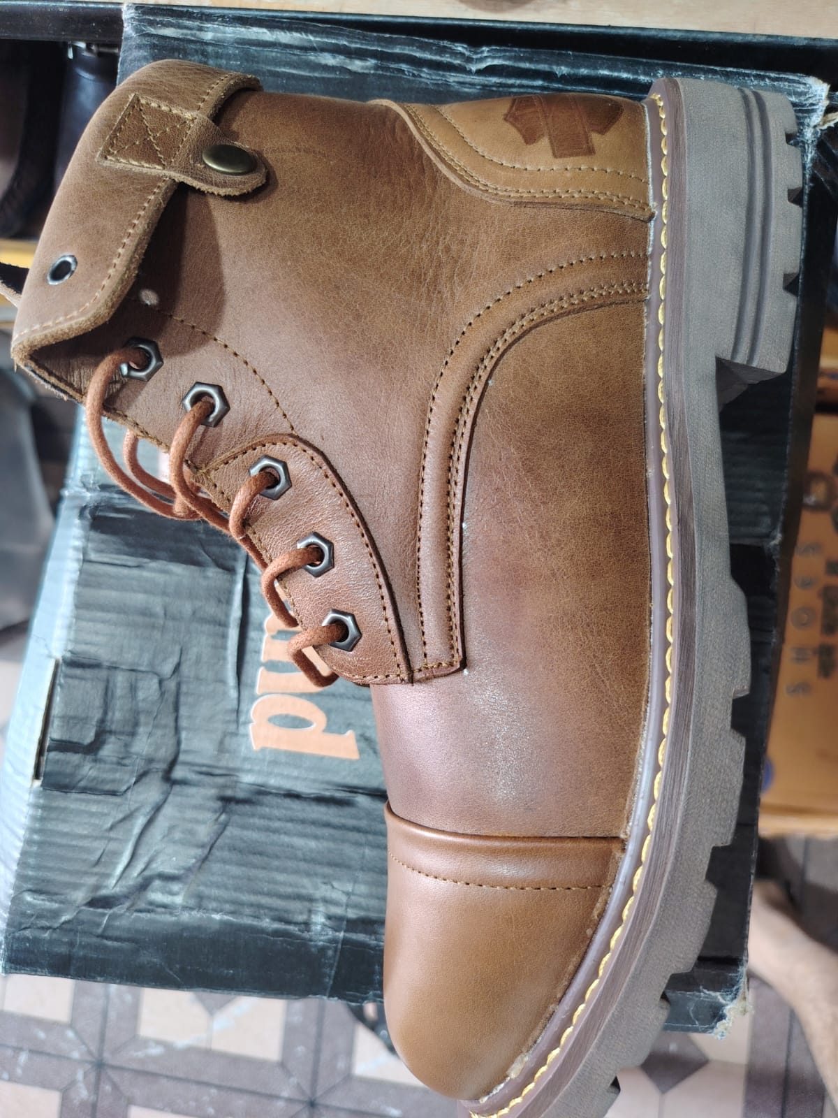 Harley Davidson Inspired Leather Boot - New, Rs 200 OFF