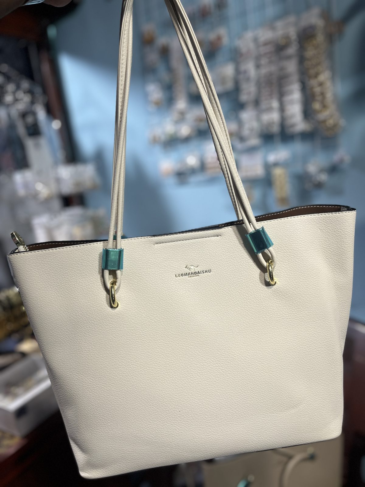 Stylish Off-White Women's Tote Shoulder Bag - Luomandaishu