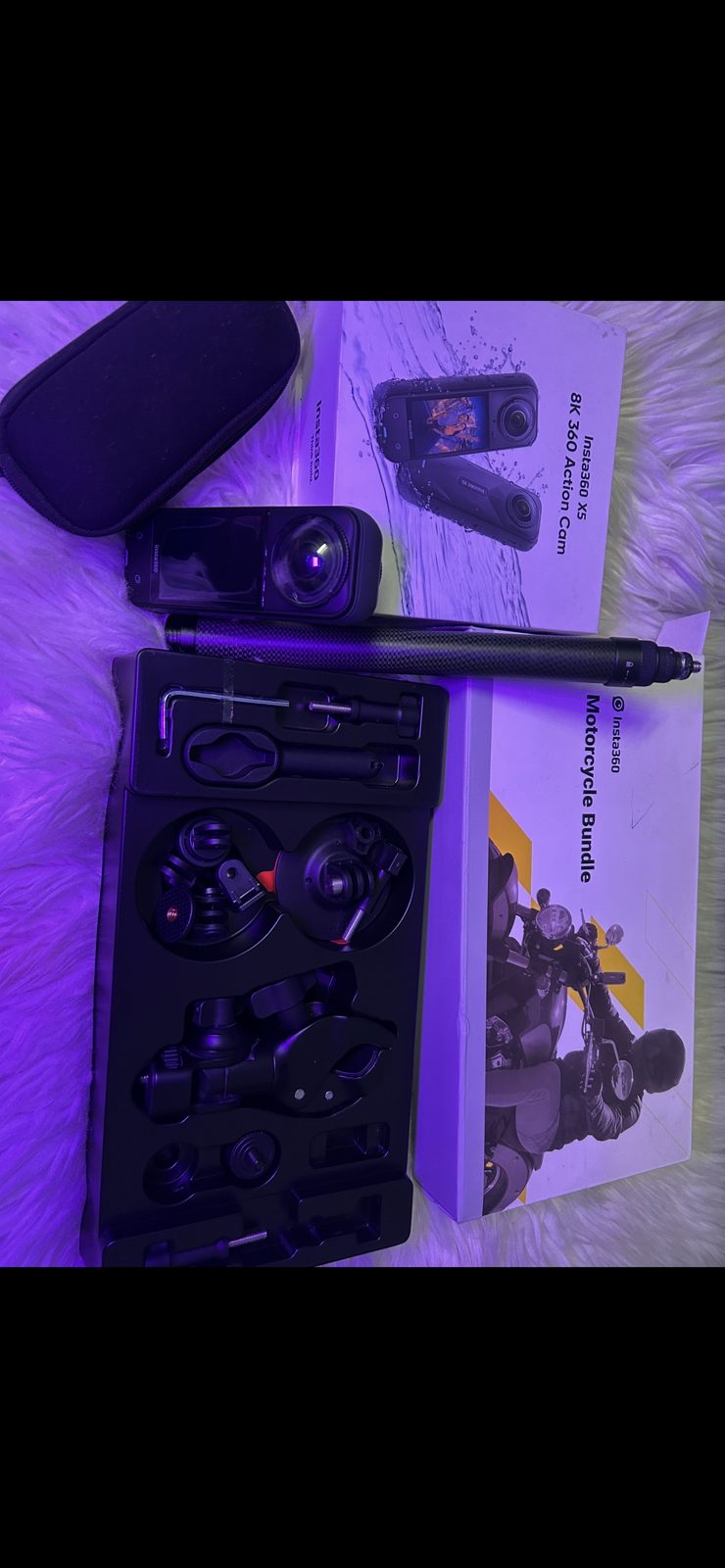 Insta360 8K 360 Action Camera with Motorcycle Bundle Set