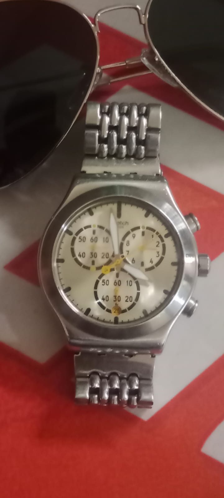 Swatch Irony Chronograph Swiss Watch (White Dial) - Vintage