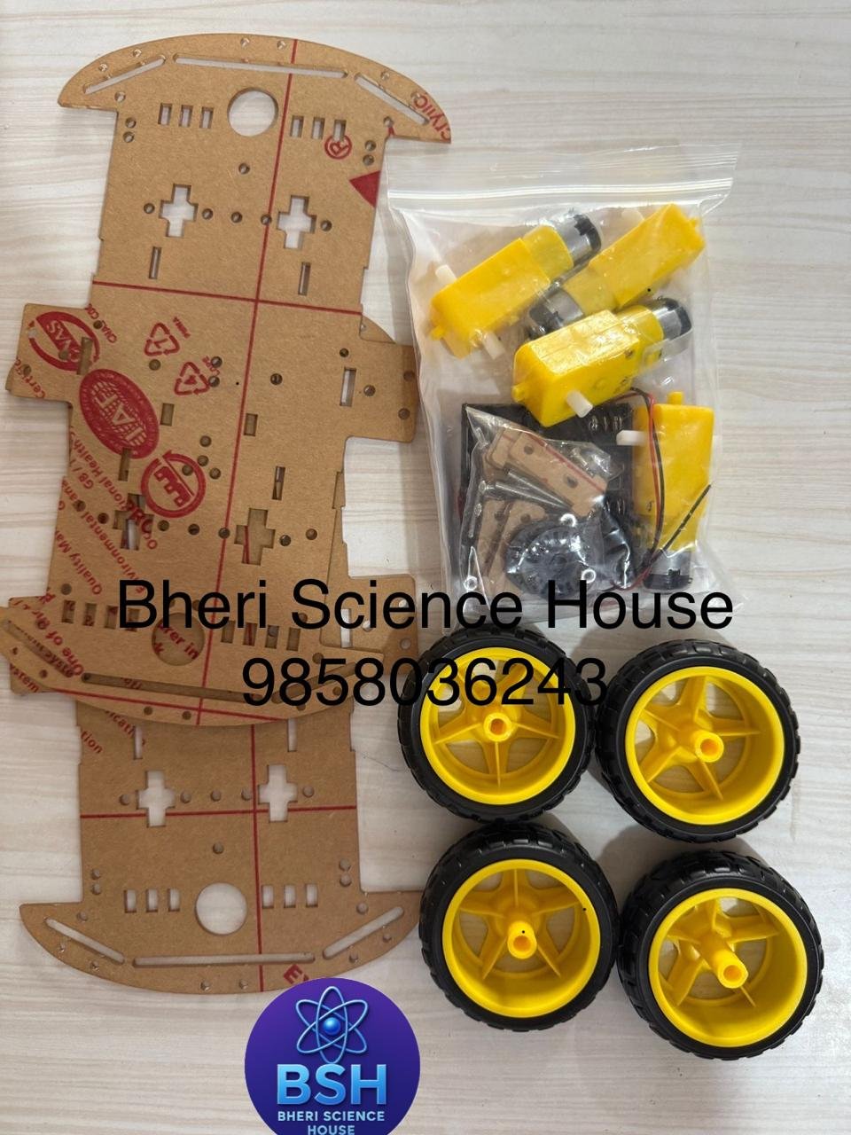 4WD Robot Car Chassis Kit with Motors and Wheels
