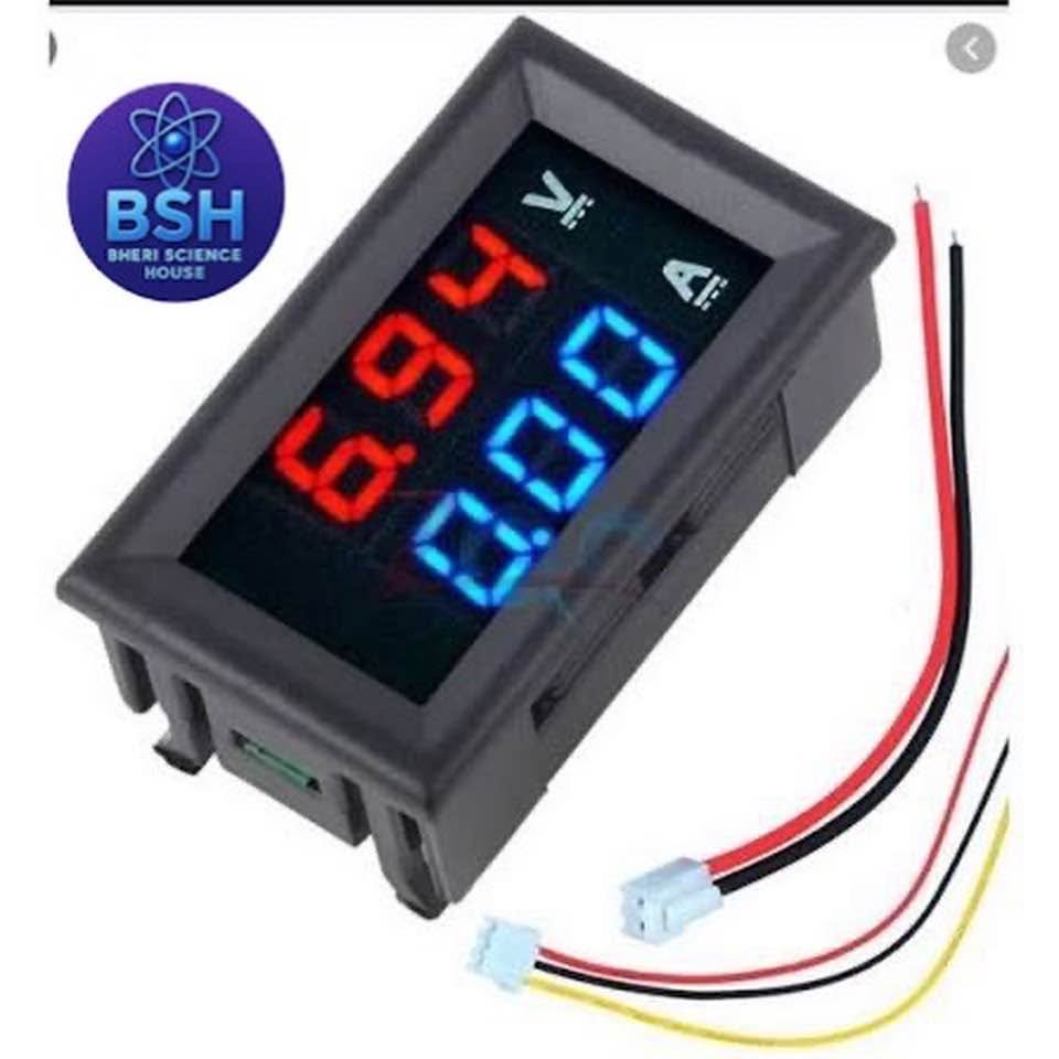 Digital DC Voltmeter Ammeter Display (Dual Red/Blue LED)