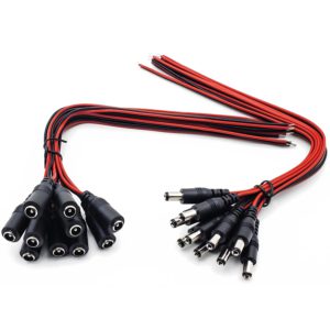 DC Power Cable 12V 5A Plugs Male Female Connectors for CCTV